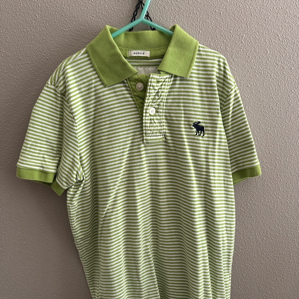 Abercrombie & Fitch kids Lime and White Polo Shirt